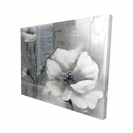 FONDO 16 x 20 in. Monochrome & Silver Flowers-Print on Canvas FO2792135